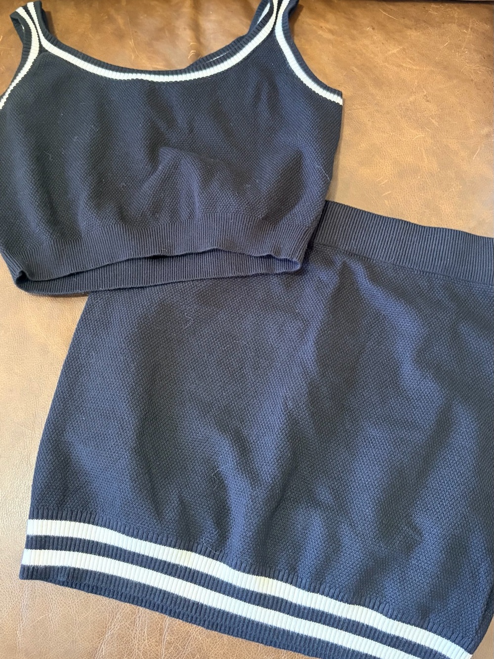 Black Knit Mini Skirt & Top - Classic Casual Women’s matching set
